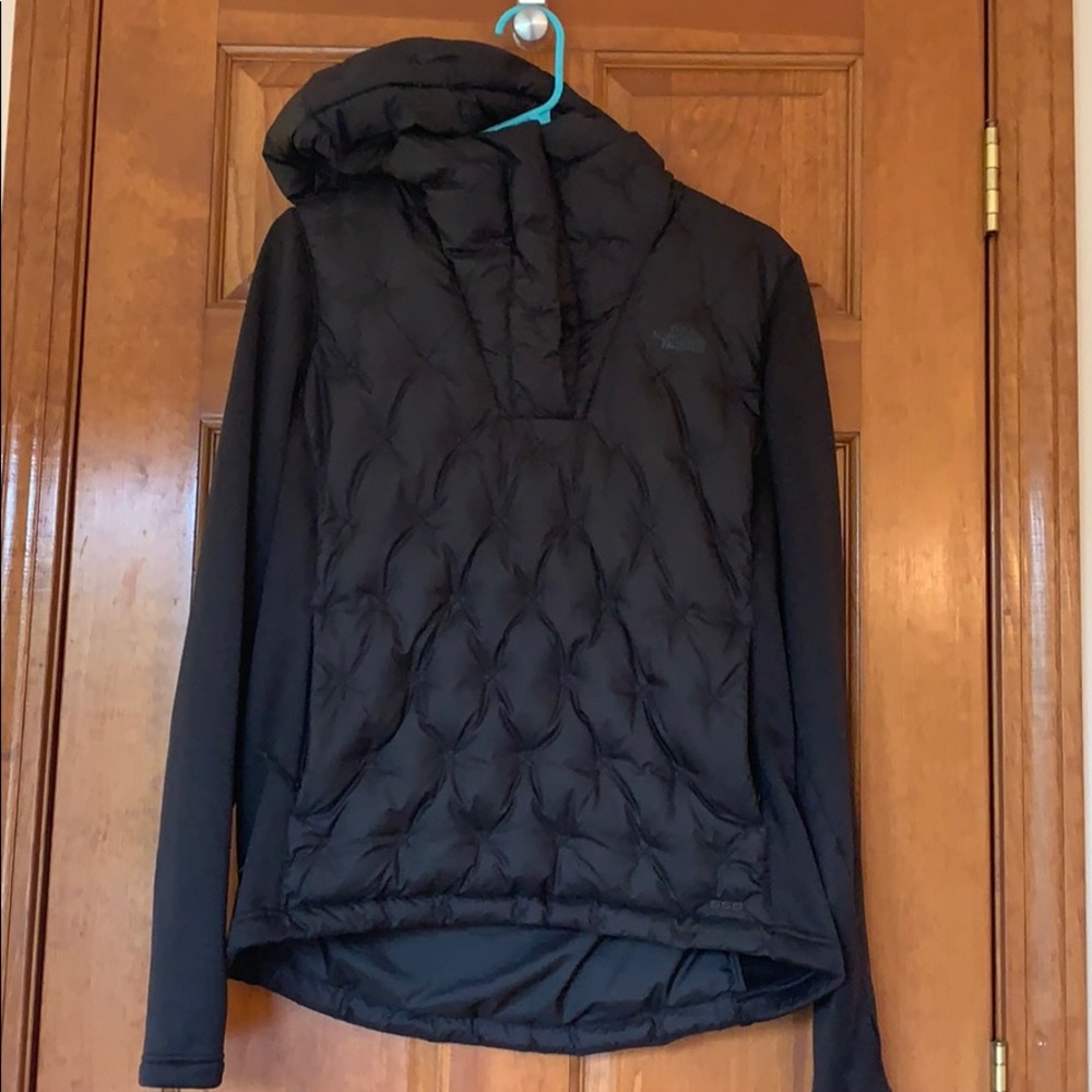 North face, down pullover, women’s medium